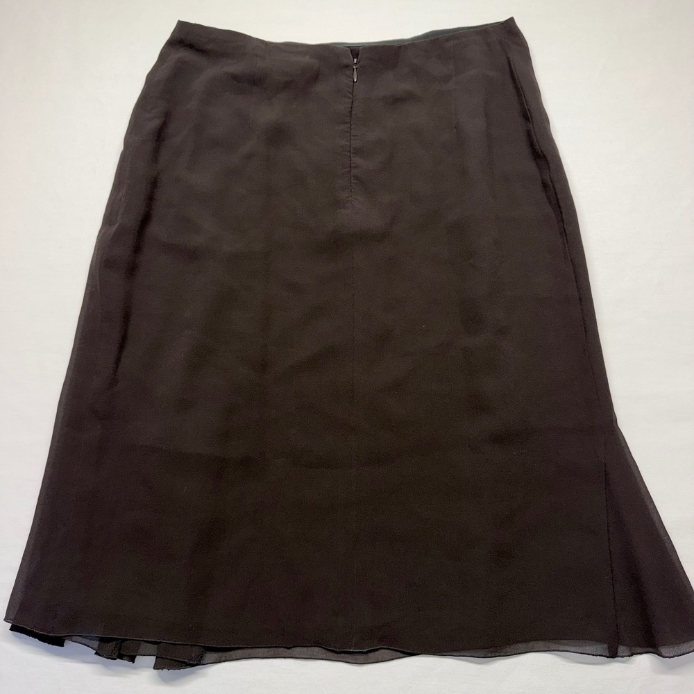 Akris Black Double Layer Silk Godet Pleated A-Line Skirt 10 Bergdorf Italy - Picture 3 of 9